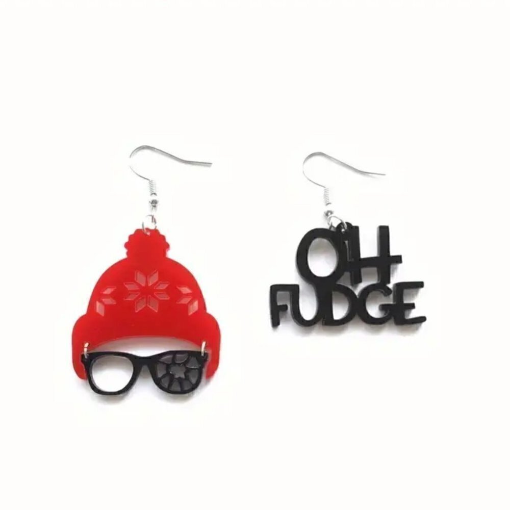 A Christmas Story Earrings,  Oh Fudge! Brand New